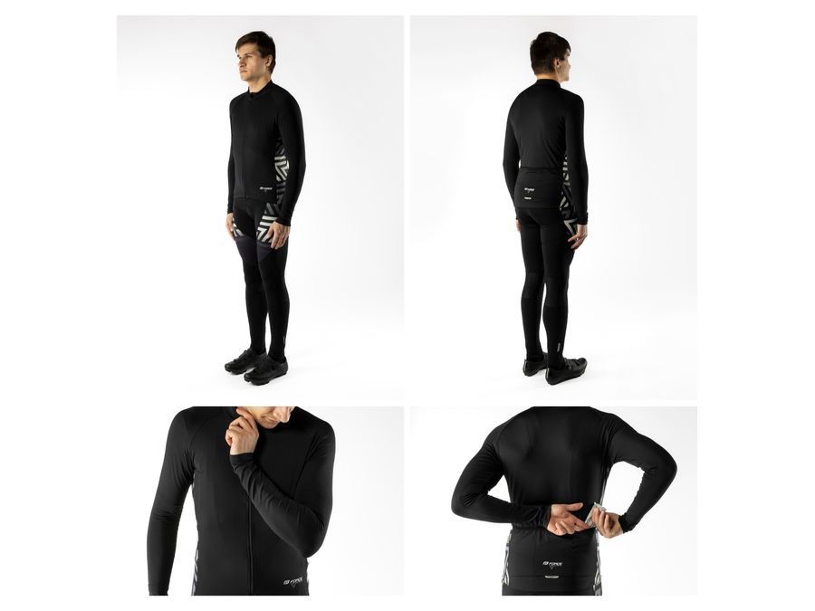 Pánský dres s dlouhým rukávem FORCE SPIKE, černo-bílý