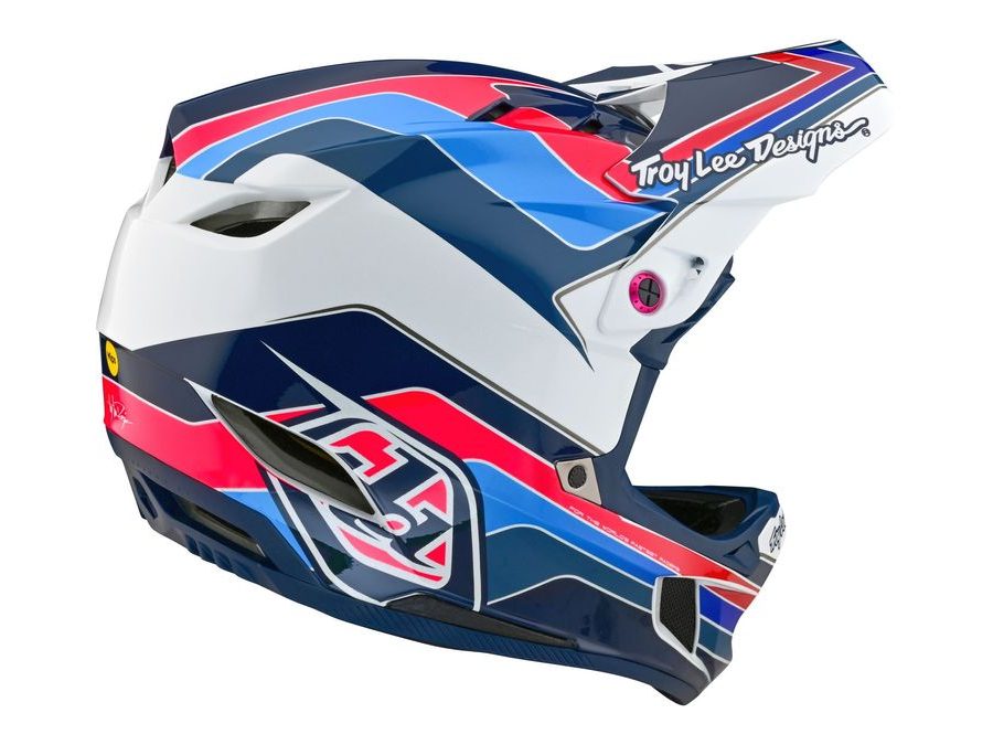 Integrální helma Troy Lee Designs D4 POLYACRALITE MIPS BLOCK BLUE / WHITE 2024