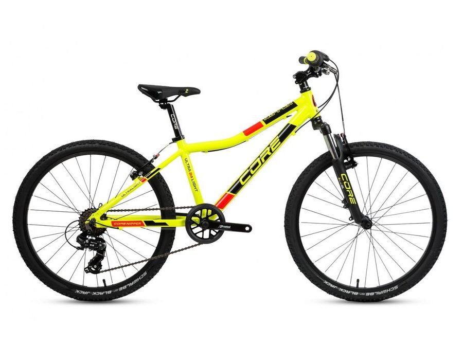 Dětské kolo Core Nipper 24", s odpruženou vidlicí - žlutý ultralight 2025