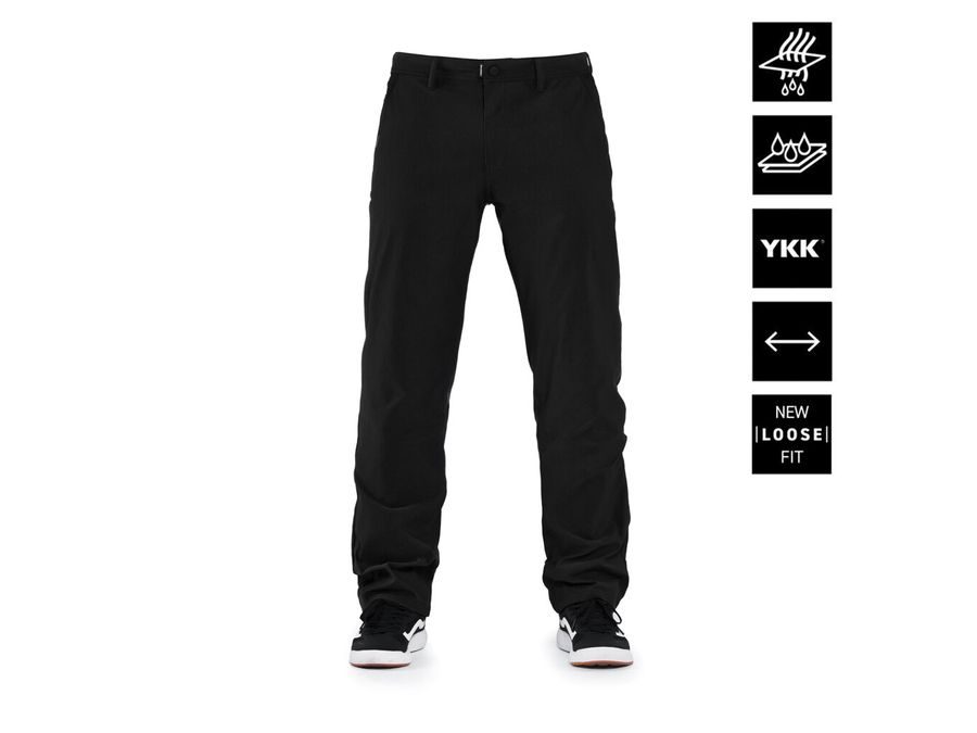 Pánské kalhoty do pasu bez vložky vodoodpudivé strečové HORSEFEATHERS Reverb Loose, black