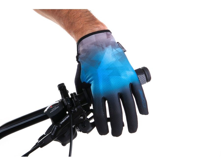 Letní dlouhoprsté rukavice FORCE MTB CORE, modré