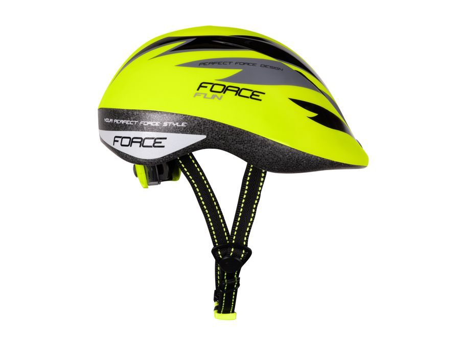 Dětská helma FORCE FUN STRIPES, fluo-černo-šedá