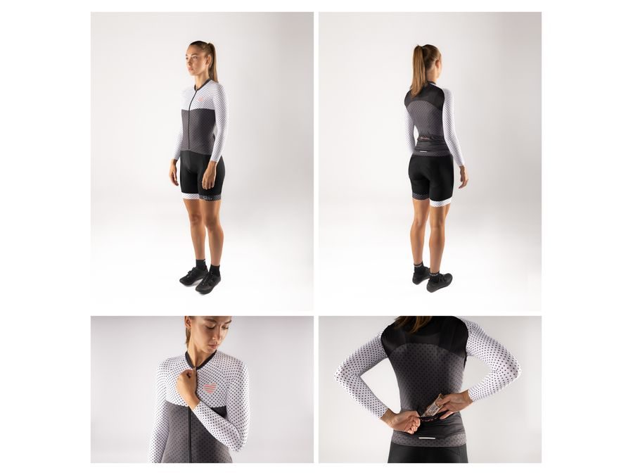 Dámský dres s dlouhým rukávem FORCE POINTS LADY, černo-bílý