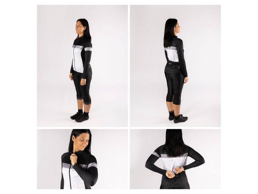 Dámský dres s dlouhým rukávem FORCE SPRAY LADY, bílo-černý