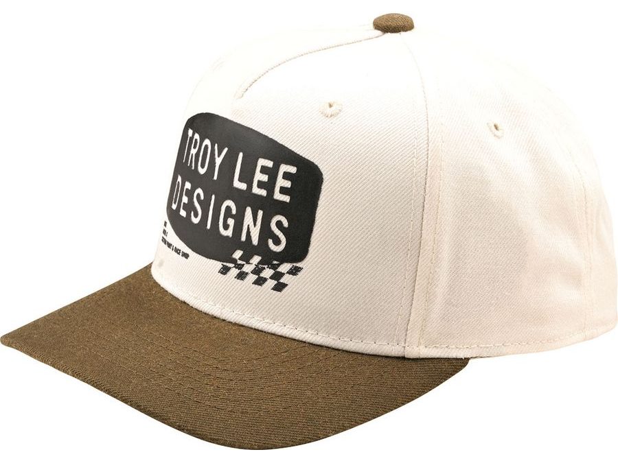 Kšiltovka Troy Lee Designs CURVED SNAPBACK, vintage white-olive