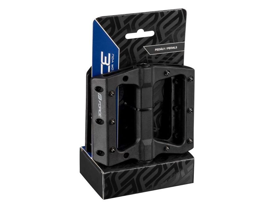 pedály FORCE BLIZZ 2.0 nylonové, prům. ložiska,črn