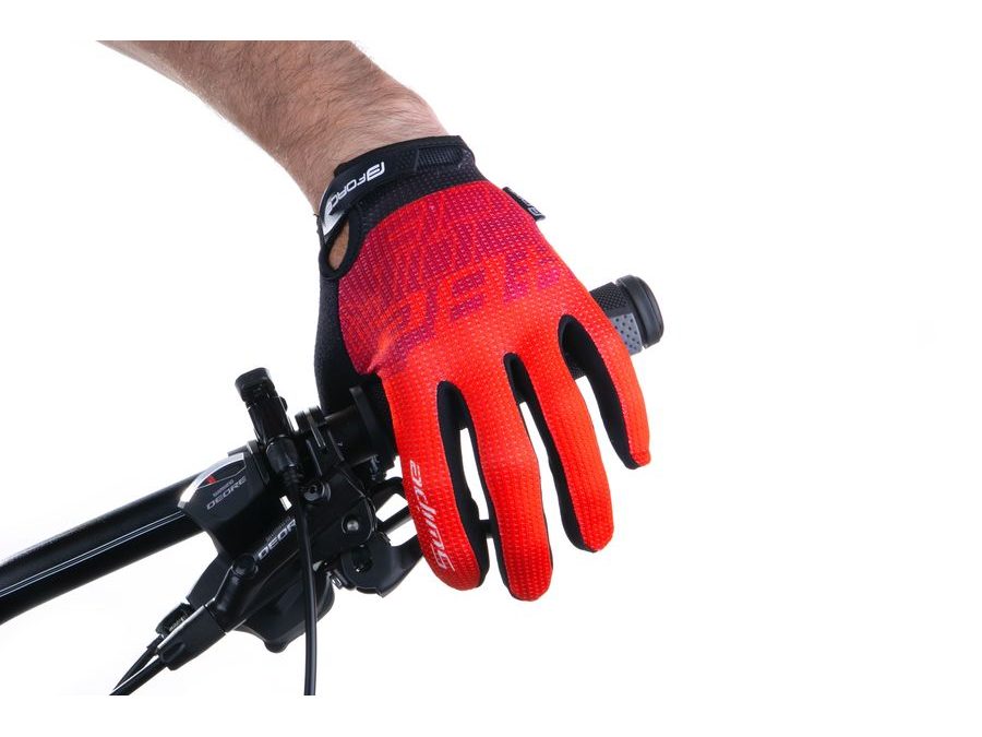Letní dluohoprsté rukavice FORCE MTB SWIPE, červené