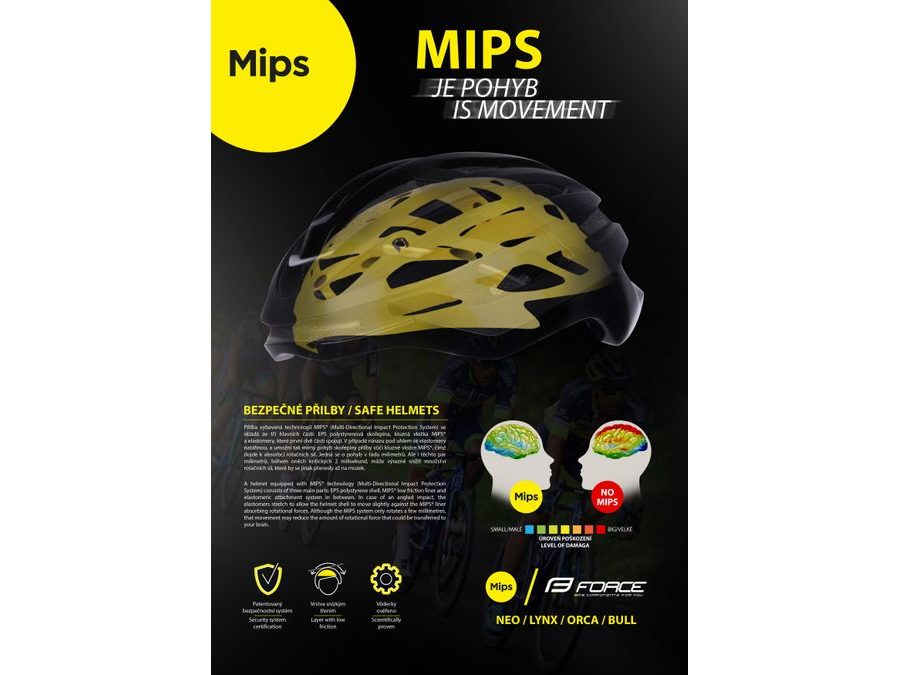 Helma FORCE ORCA MIPS, fluo mat-šedá