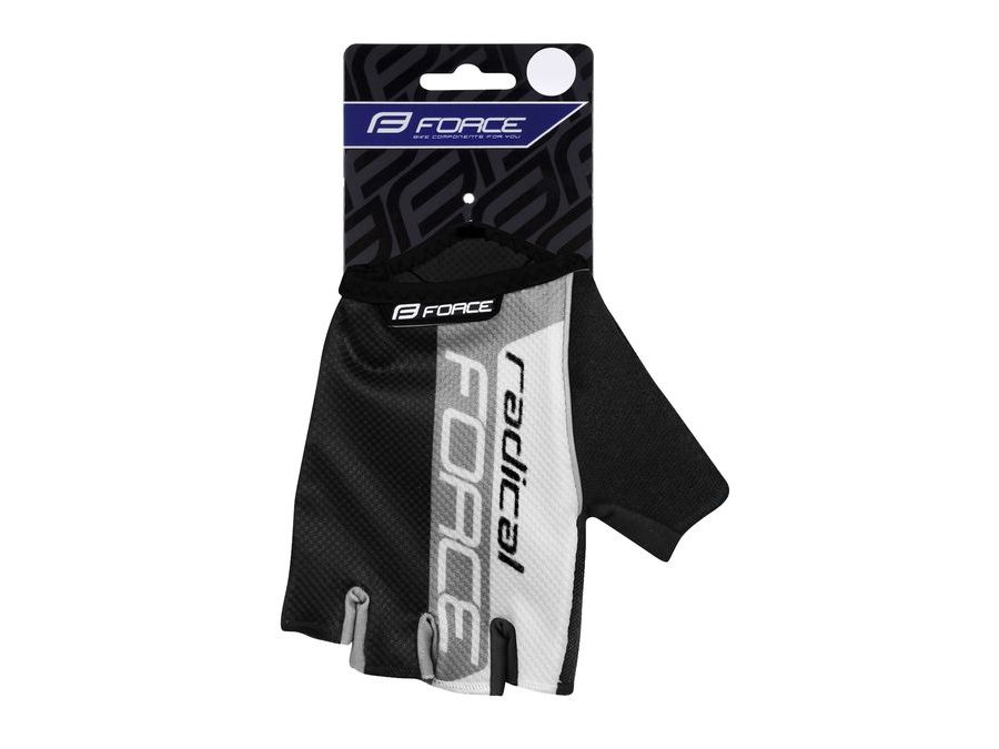 Letní krátkoprsté rukavice FORCE RADICAL, šedo-bílo-černé