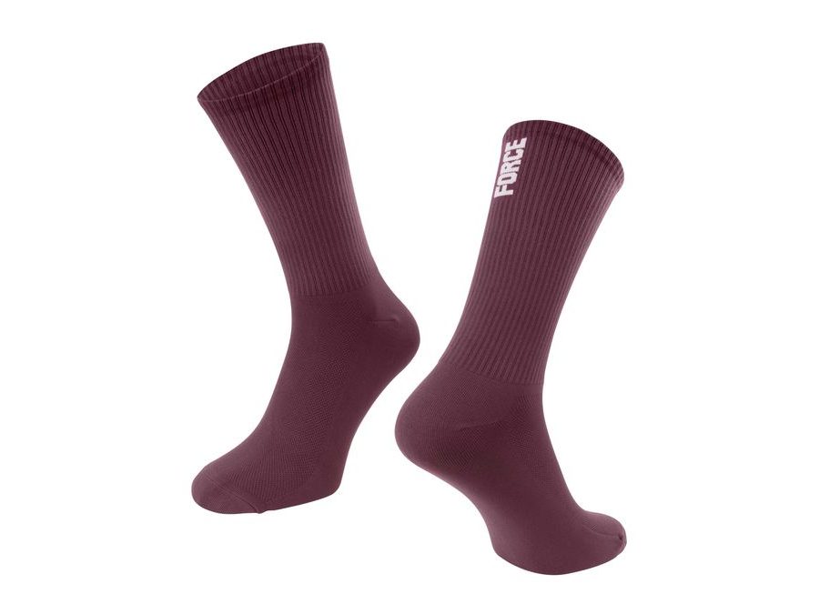 Dlouhé ponožky FORCE LONGER SLIM, vínové