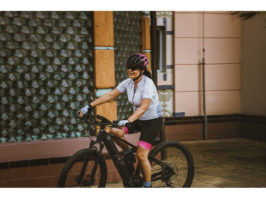 Letní krátkoprsté rukavice FORCE RAB 2 LADY, černo-modro-bílé