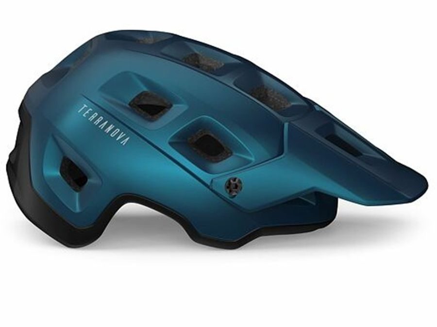 Helma MET TERRANOVA teal modrá černá metalická matná