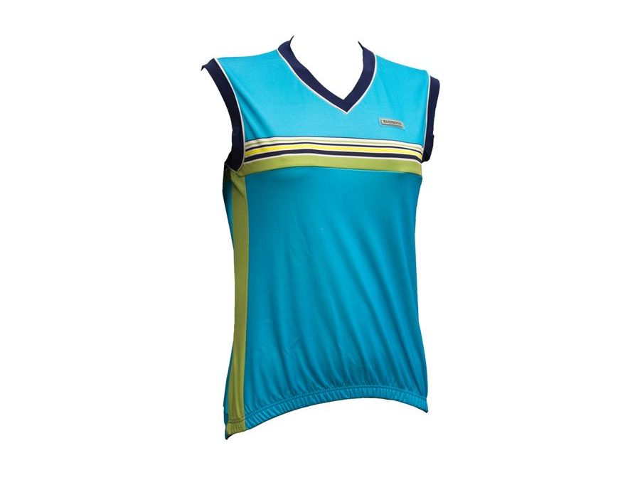 Dámský dres bez rukávů SHIMANO, modrá-žlutá, L