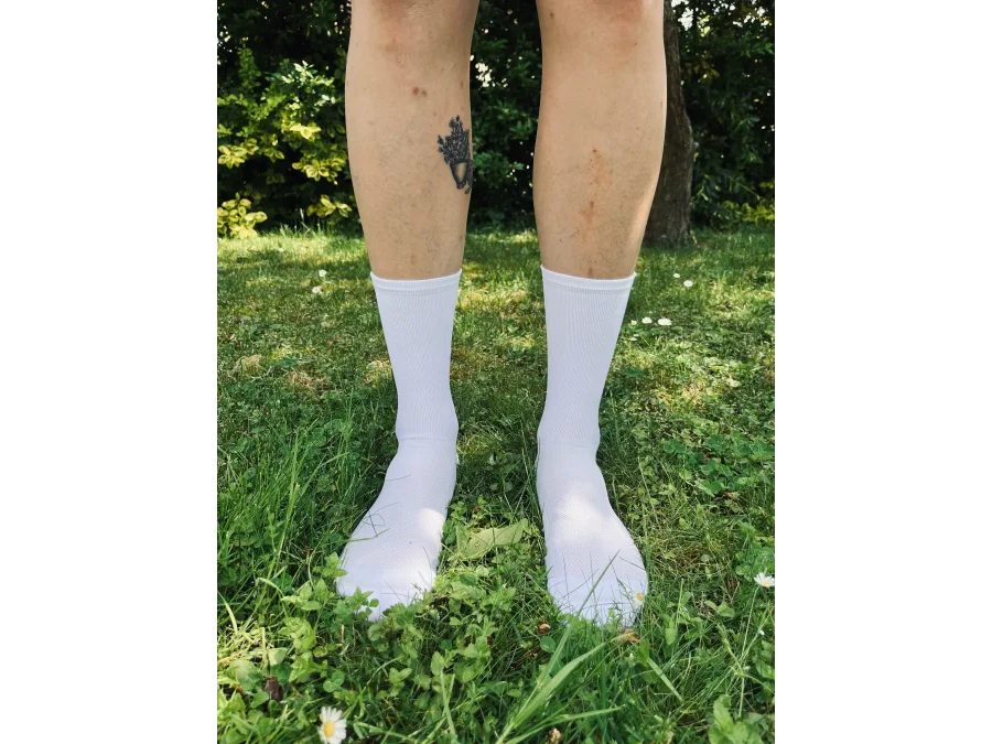 Ponožky na kolo Kolo je Láska - Kolo Svoboda, bílá