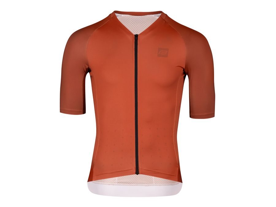 Pánský dres s krátkým rukávem FORCE SCRIPT, cihlový