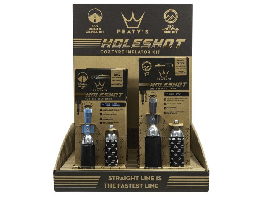 Box pumpiček a bombiček CO2 PEATY'S HOLESHOT CO2 PUMPA + BOMBIČKY 2 KS - 6X 16G // 6X 25G - 12 COLOURS MIXED