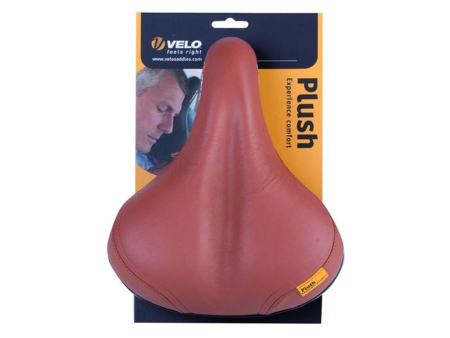 Sedlo VELO PLUSH D2 LEATHER ELASTOMER