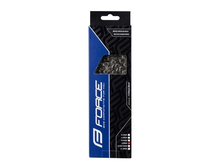 Řetěz FORCE P9002 pro 9-kolo stříbrno/šedý