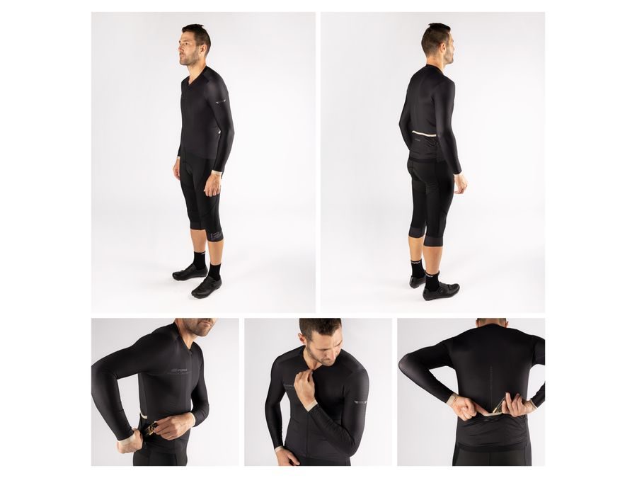 Pánský dres s dlouhým rukávem FORCE GOLD, černý