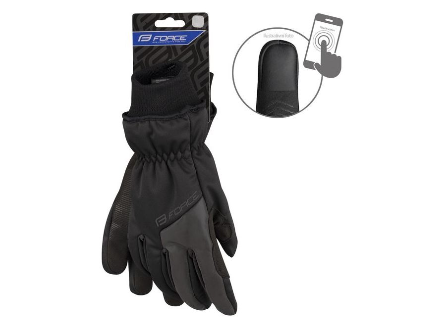 Podzimní/zimní rukavice FORCE GLOW, černé