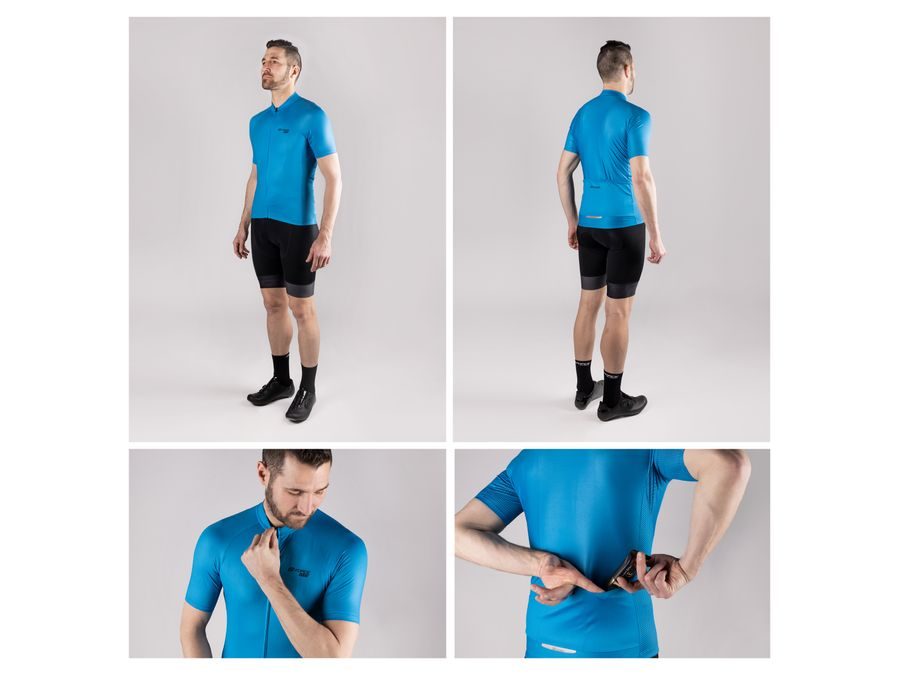 Pánský dres s krátkým rukávem FORCE PURE, modrý