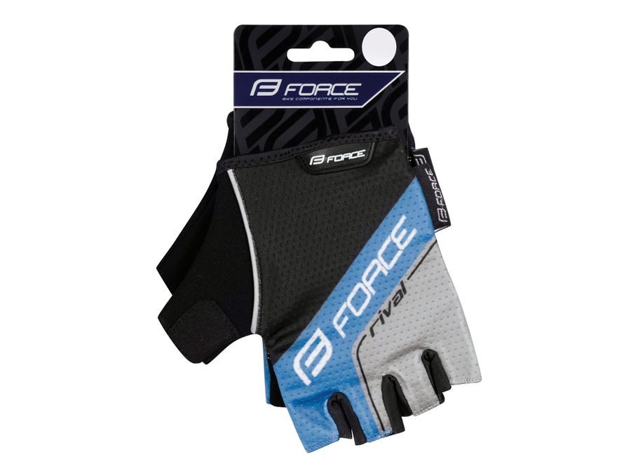 Letní krátkoprsté rukavice FORCE RIVAL, černo-modré
