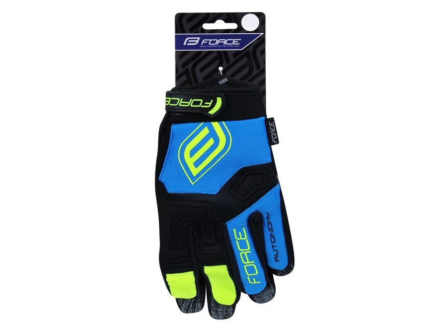 Letní dlouhoprsté rukavice FORCE MTB AUTONOMY, černo-modré