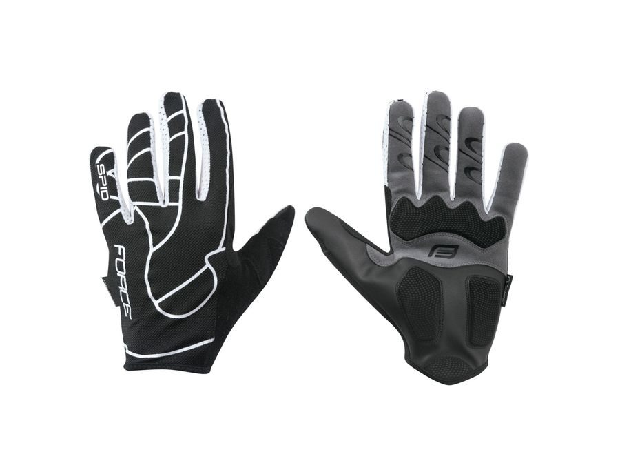 Letní dlouhoprsté rukavice FORCE MTB SPID bez zapínání, černé