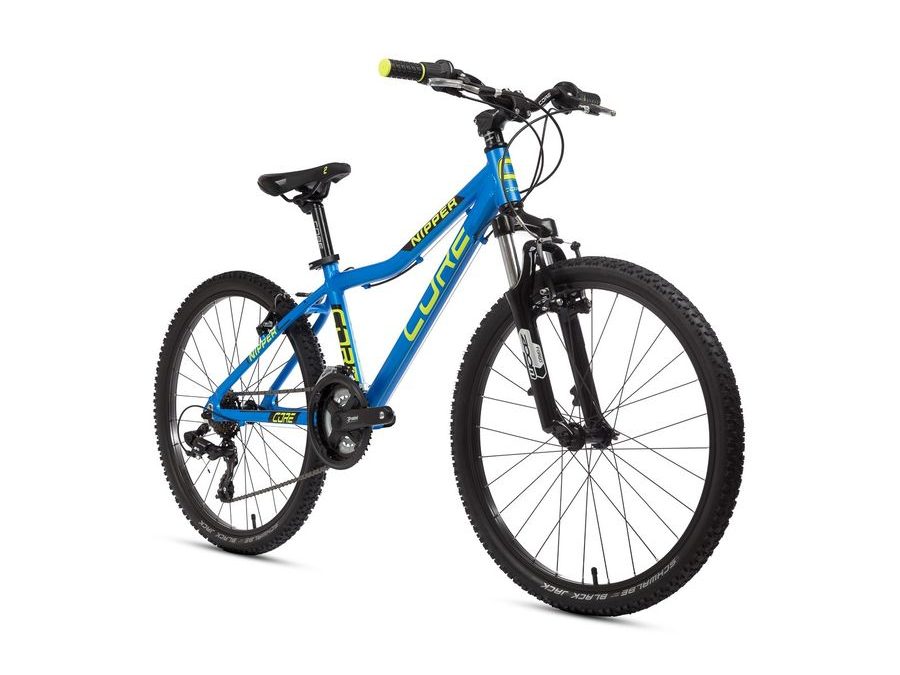 Dětské kolo Core Nipper 24", 3x6s, s odpruženou vidlicí - modrý mat se žlutou, 2025