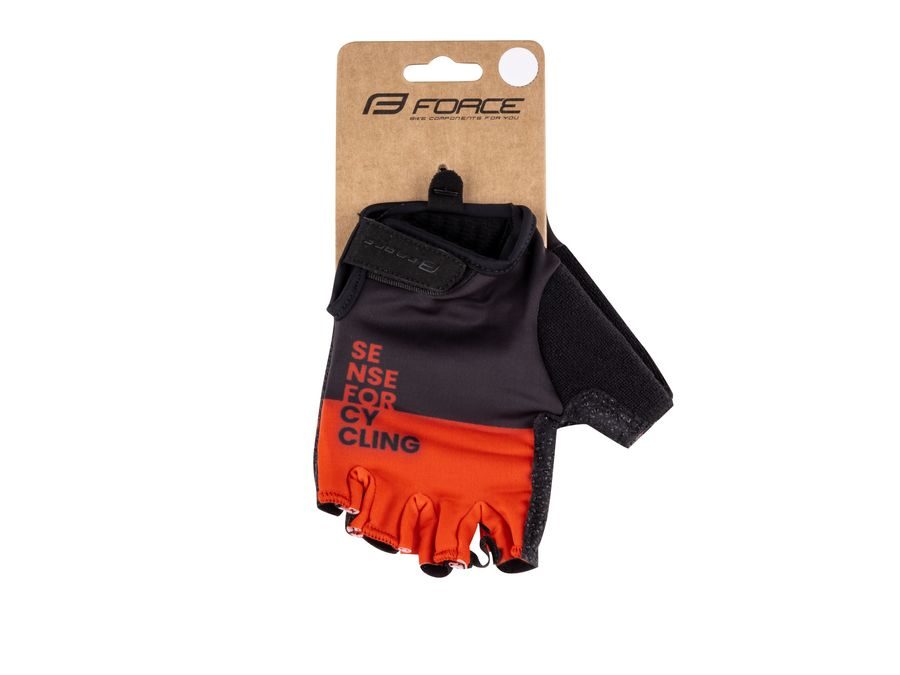 Letní krátkoprsté rukavice FORCE FINE, černo-červené