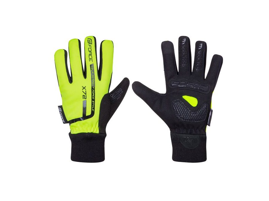 Dětské dlouhoprsté rukavice FORCE KID X72, fluo
