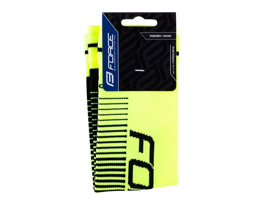 návleky na nohy FORCE COMPRESS, fluo-černé