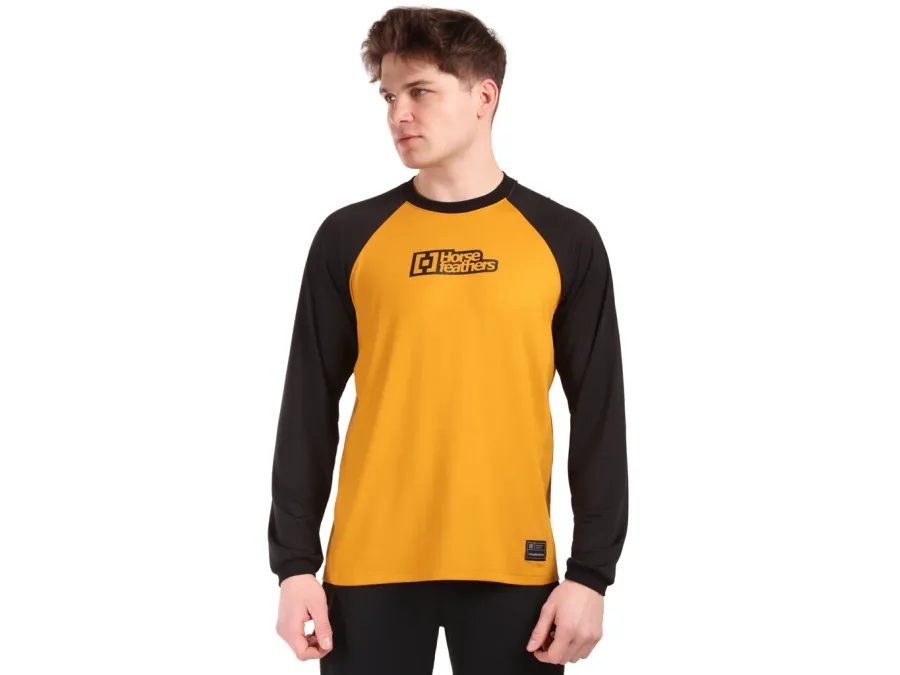 Pánský dres HORSEFEATHERS Spike LS - sunflower/black