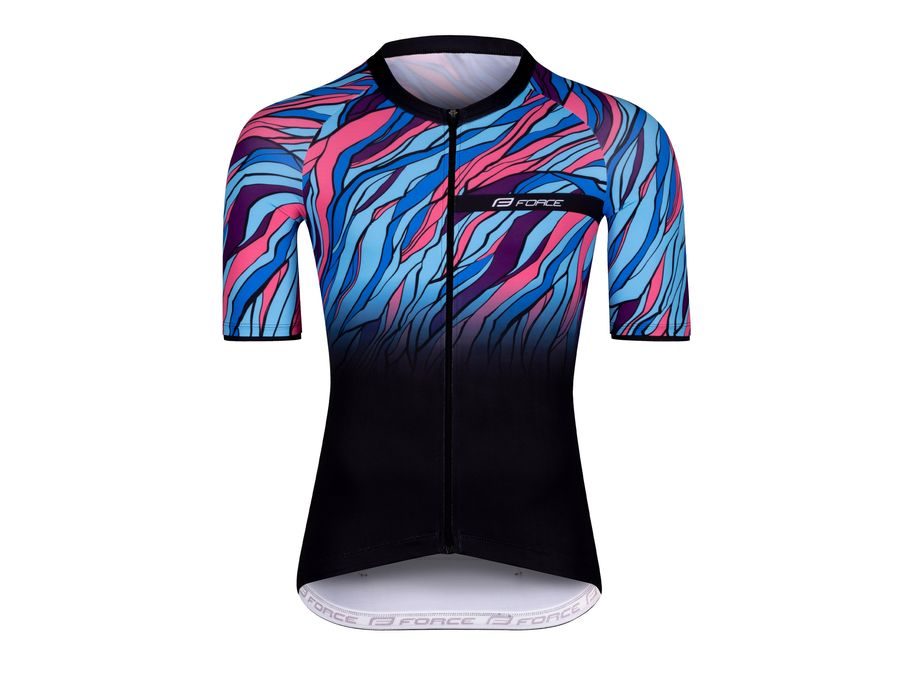 Pánský dres s krátkým rukávem FORCE LIFE, černo-modro-růžový