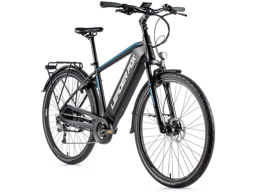 Pánské trekingové elektrokolo Leader Fox SANDY 2021, ČERNÁ MAT-MODRÁ