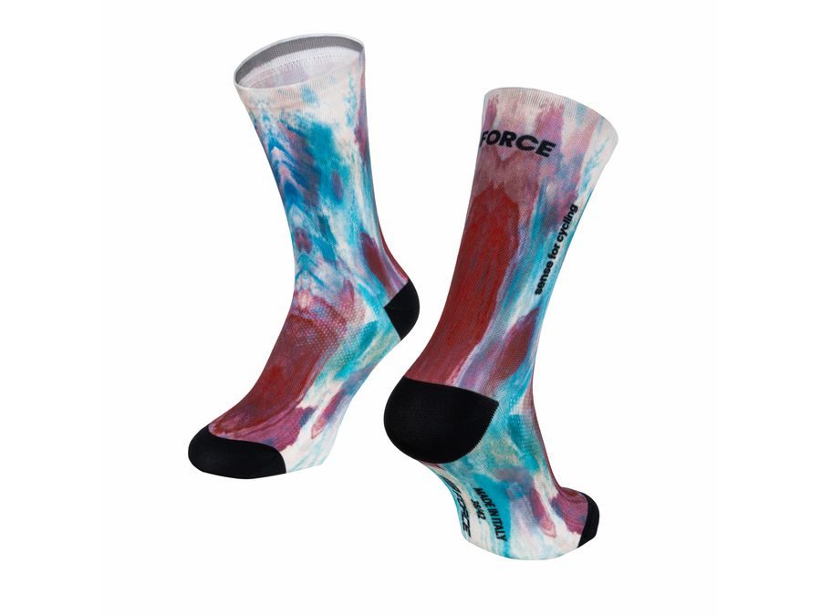 Dlouhé ponožky FORCE SUBLIME, modro-červené