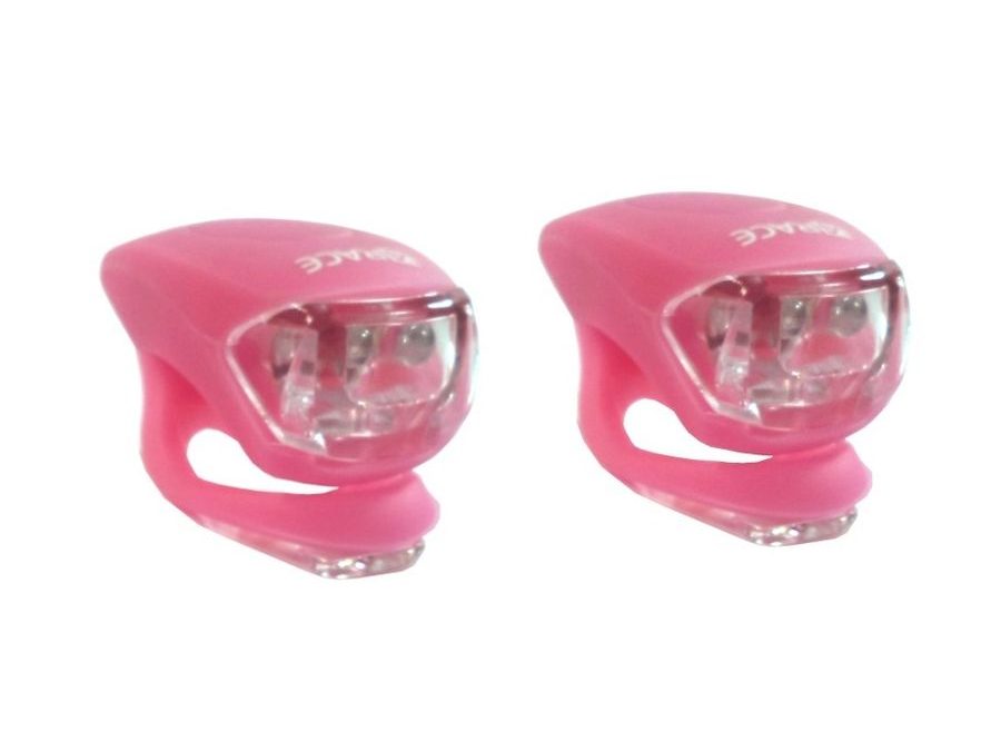 Sada světel přední+zadní 4RACE LS03 silicon, růžová