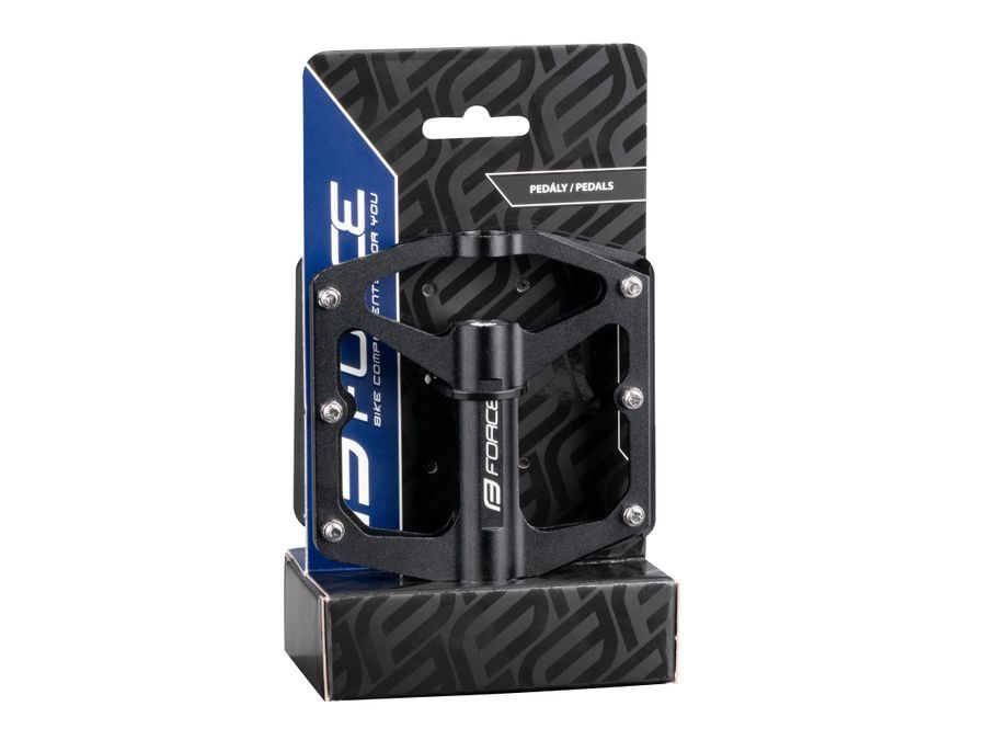 Pedály FORCE STEEP 2 hliníkové, prům. ložiska,črn