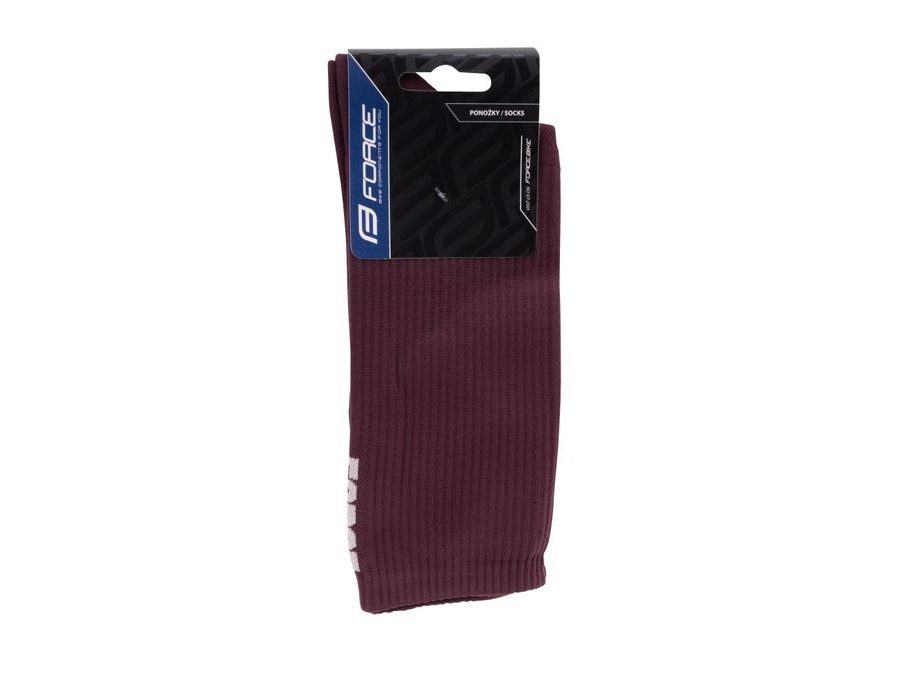 Dlouhé ponožky FORCE LONGER SLIM, vínové