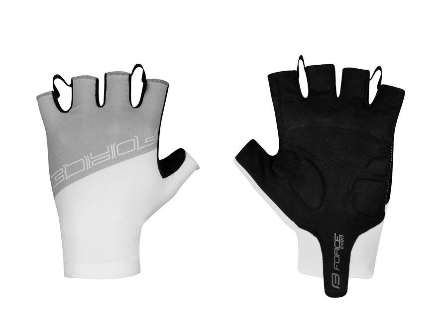 Letní krátkoprsté rukavice FORCE EVEN bez zapínání, šedo-bílé