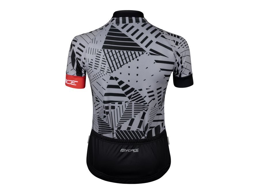 Dámský dres FORCE SHARD LADY krátký rukáv, šedo-černý