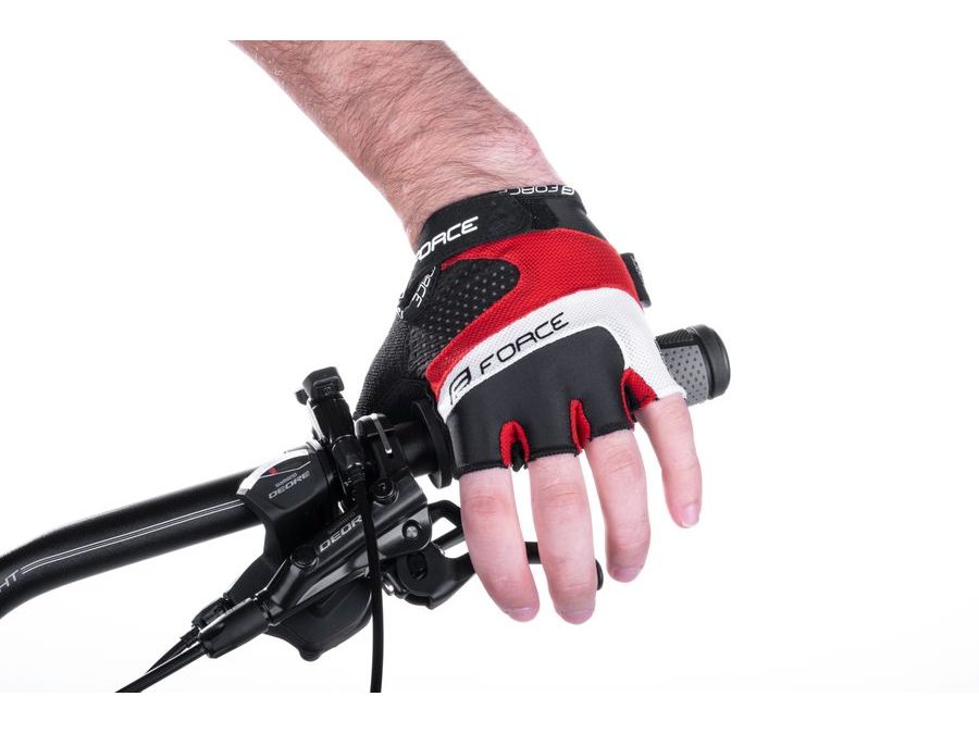 Letní krátkoprsté rukavice FORCE RAB gel, červené