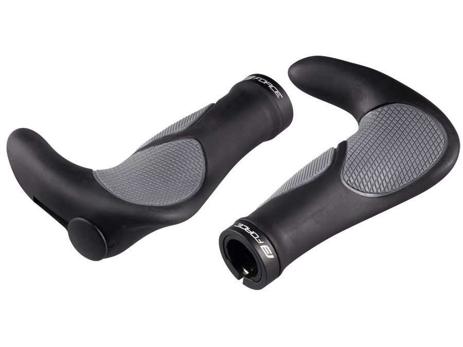 Gripy FORCE GEL s integrovanými rohy 102mm, černo-šedá