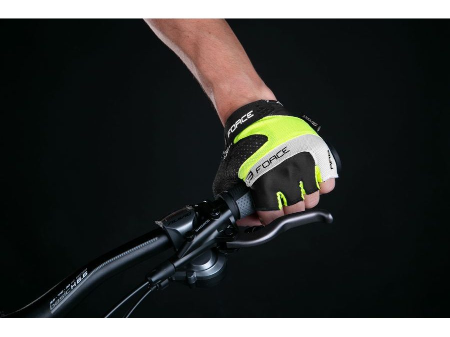 Letní krátkoprsté rukavice FORCE RAB gel, fluo
