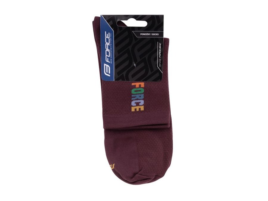 Krátké ponožky FORCE COLOUR, vínové