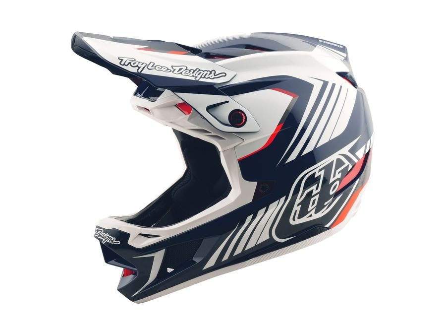 Integrální helma Troy Lee Designs D4 POLYACRYLITE QUALIFIER BLUE / WHITE 2025