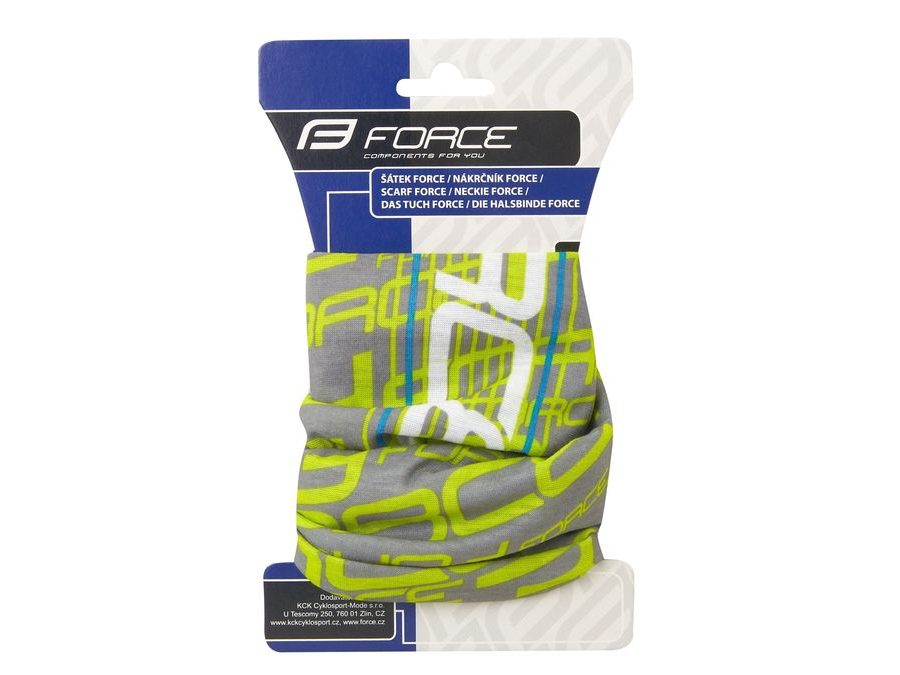 Šátek multifunkční FORCE léto, UNI, fluo-šedý