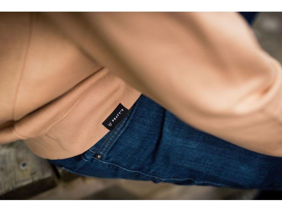 Mikina PEATY'S PUBWEAR CREW MIKINA EMBROIDERED CROWN LATTE