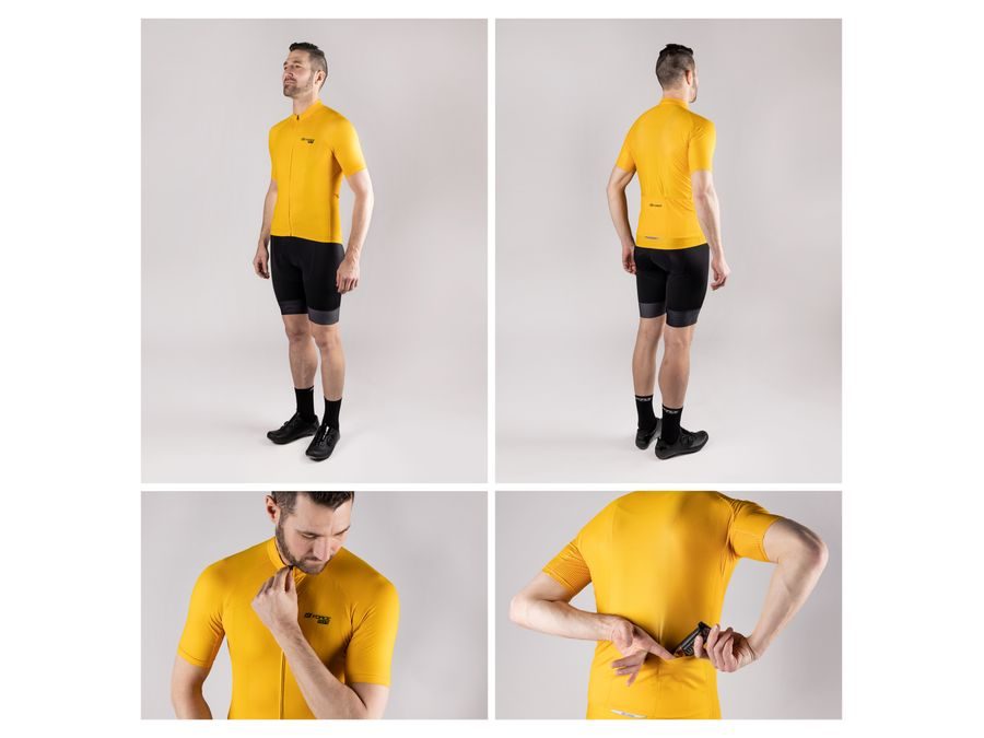 Pánský dres s krátkým rukávem FORCE PURE, žlutý