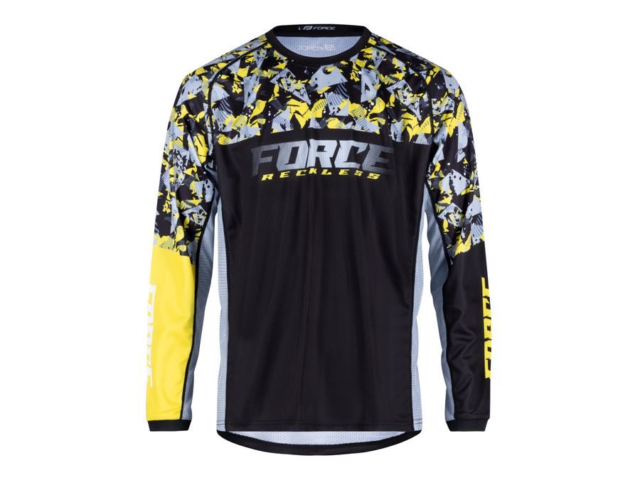 Dres s dlouhým rukávem FORCE RECKLESS, černo-žluto-šedý